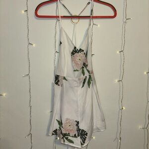 Forever 21 white floral romper, size S
